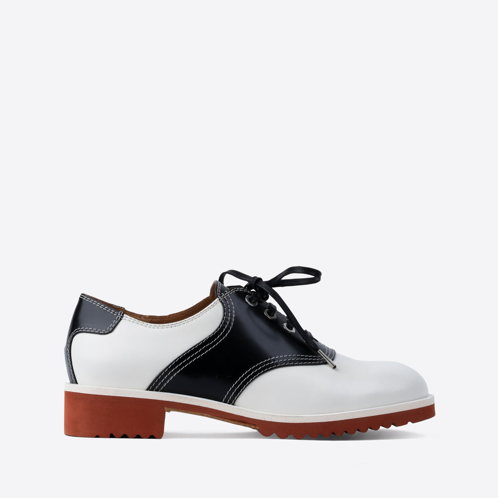 Labucq Saddle Shoe Black White - Main Image