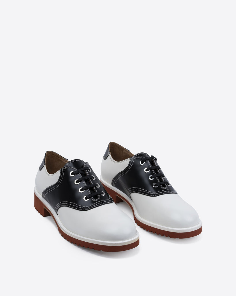 Saddle Shoe Black White – Labucq