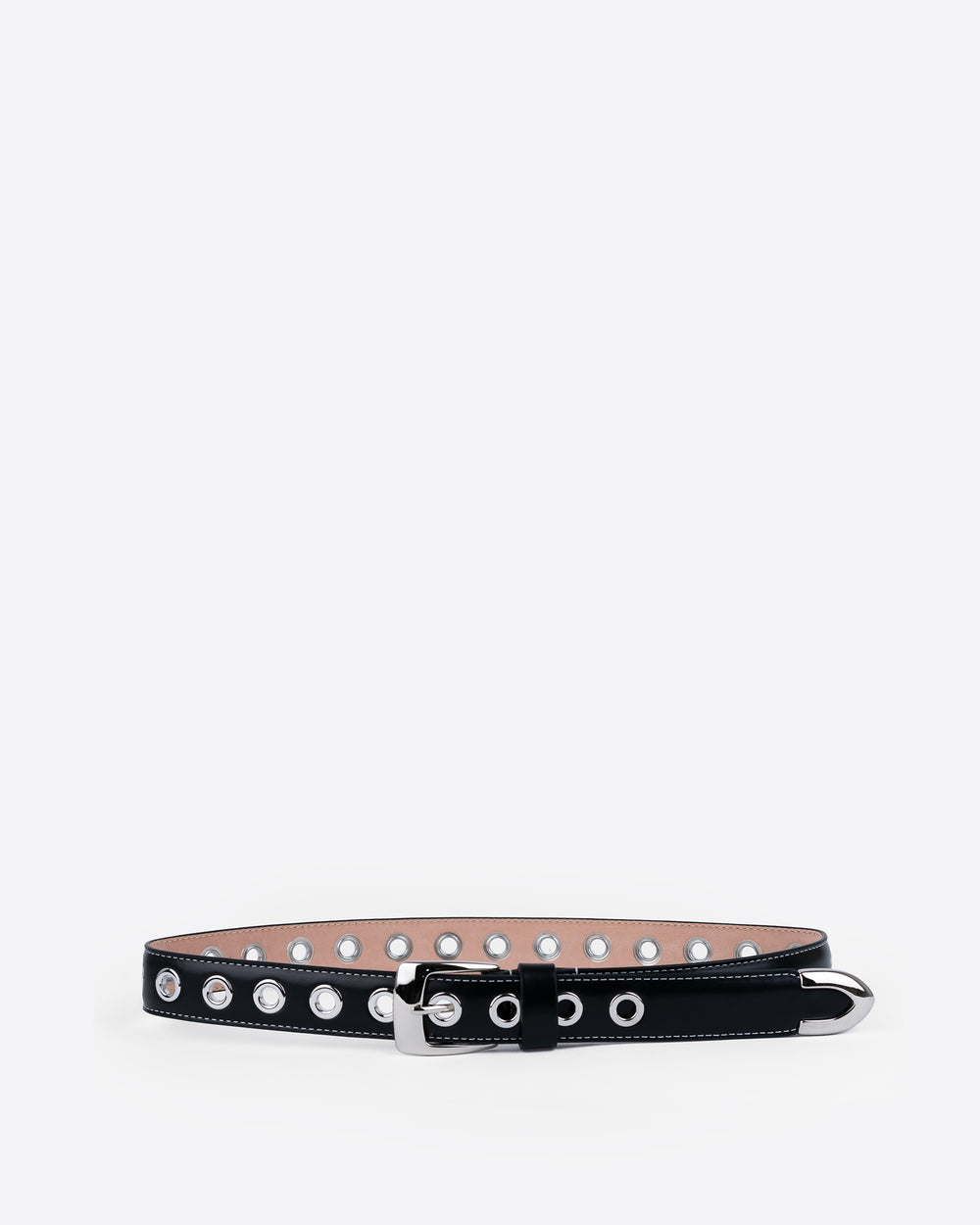 Slim Eyelet Belt Black – Labucq display picture 1