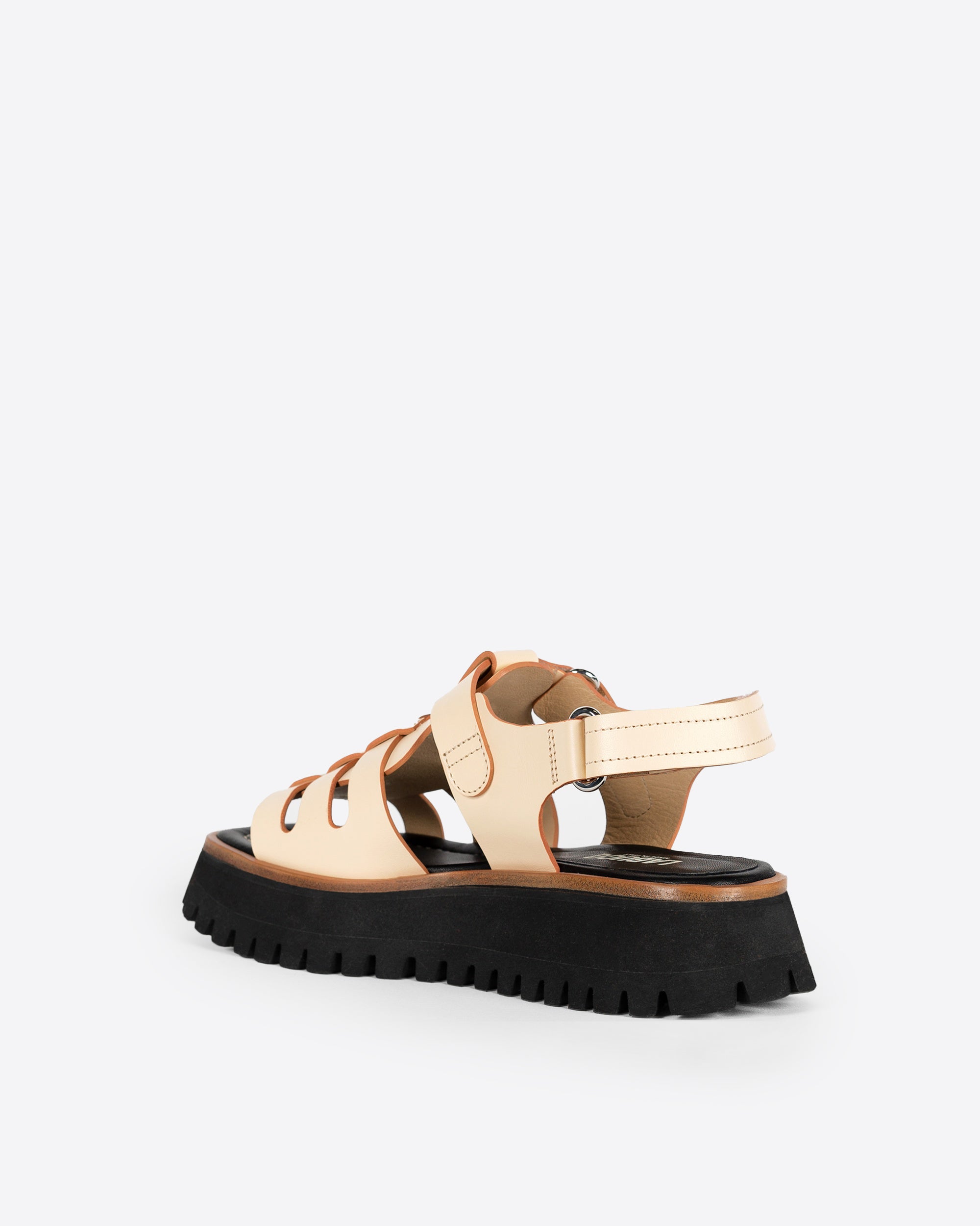 Boomer Cream Leather Fisherman Sandal, Made in Italy – Labucq