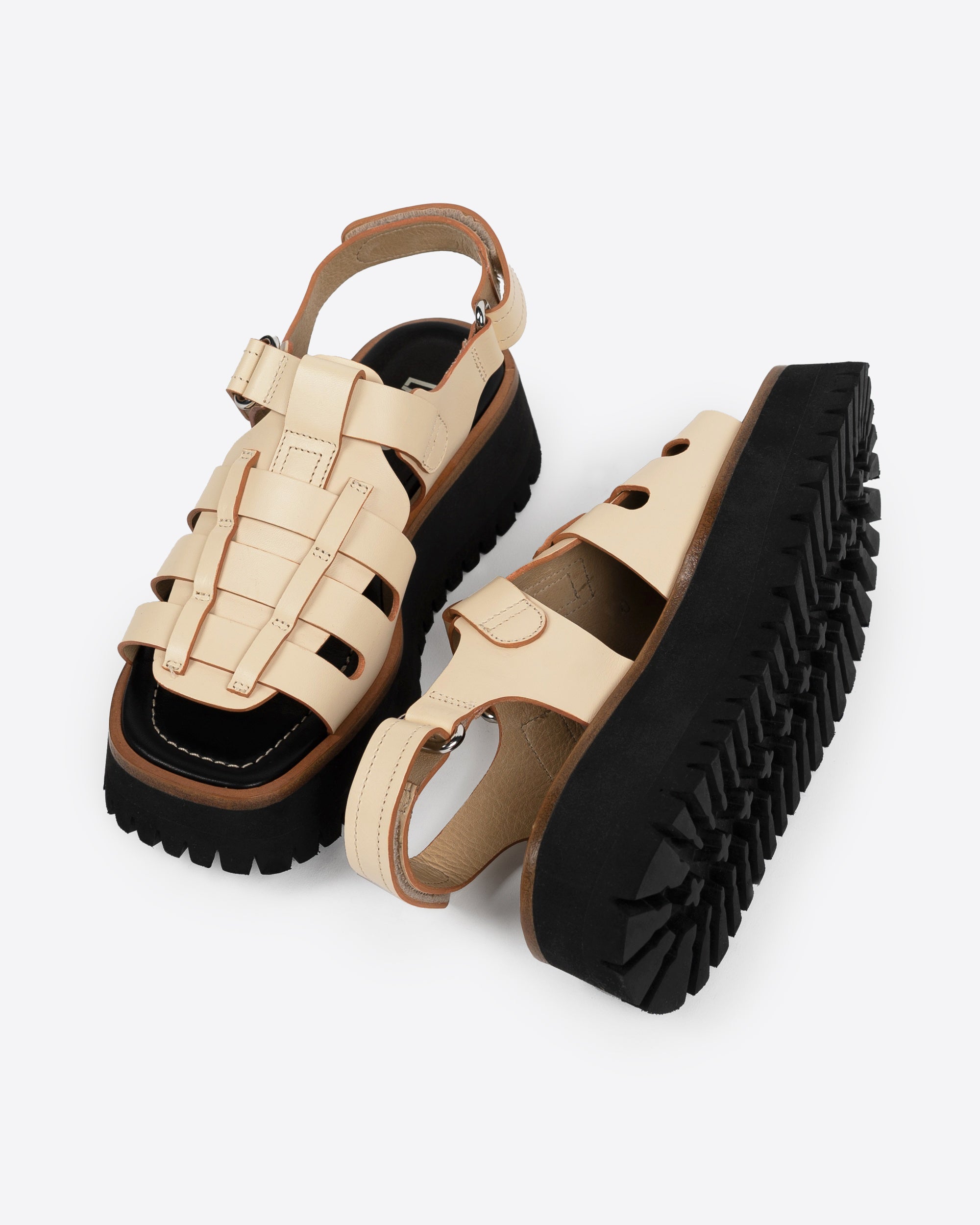 Boomer Cream Leather Fisherman Sandal, Made in Italy – Labucq Boomer Cream Leather Fisherman Sandal, Made in Italy – Labucq